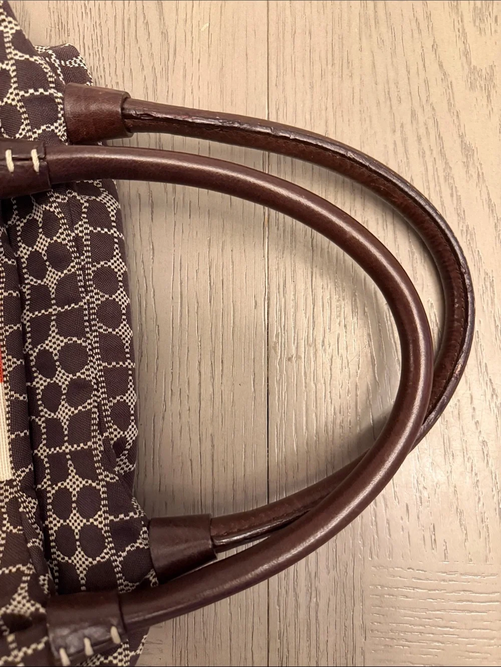 NWOT Kate Spade Noel Stevie Brown Tote with Orange & Cream Center Stripe